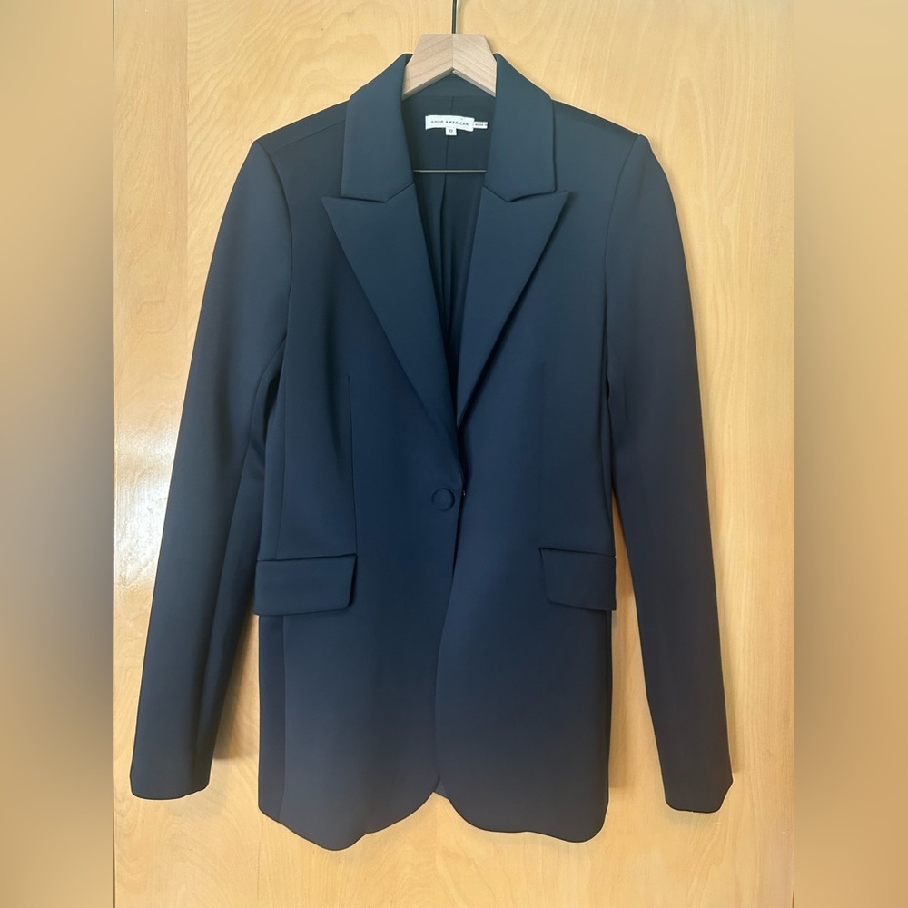 Navy Good American Blazer size 0